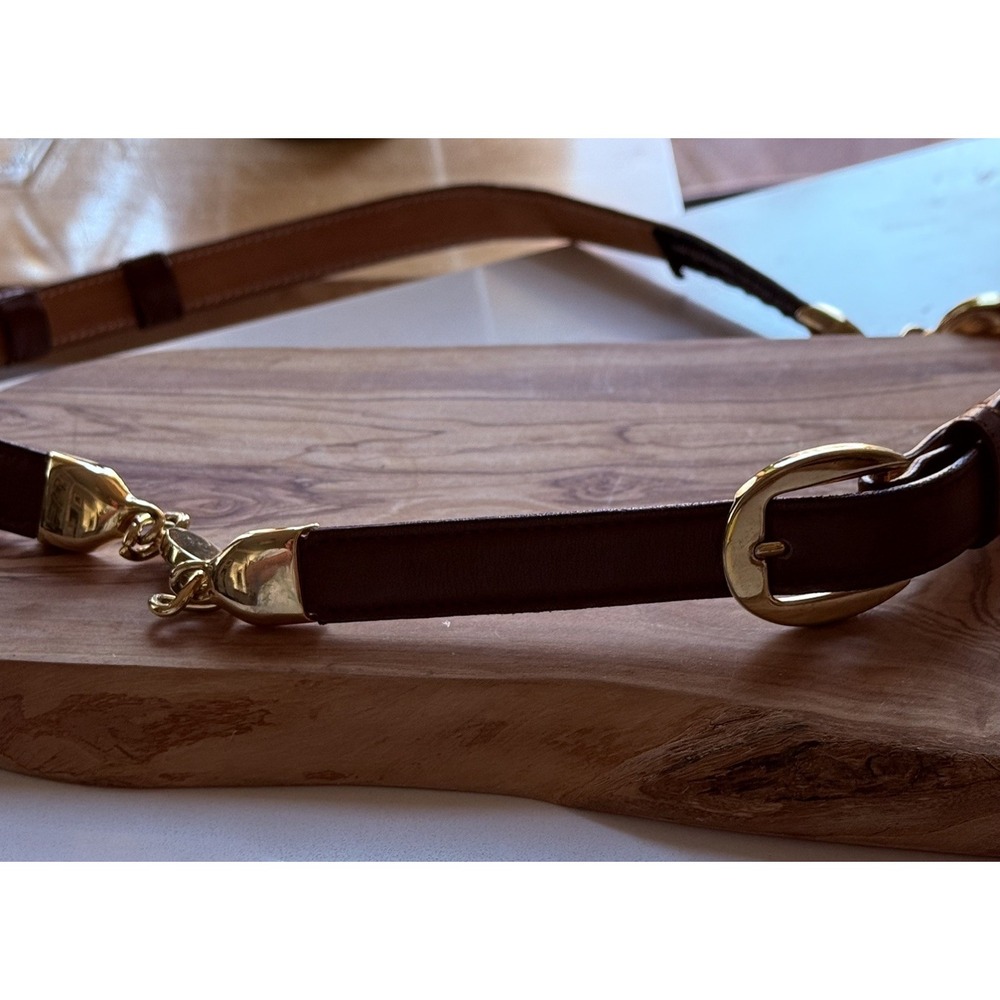 Vintage Ginnie Johansen Designs Women's Belt Brown Brass